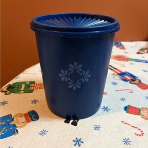 Vintage Tupperware Blue Servalier Canister